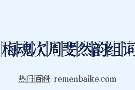梅魂次周斐然韵组词是什么意思的图片